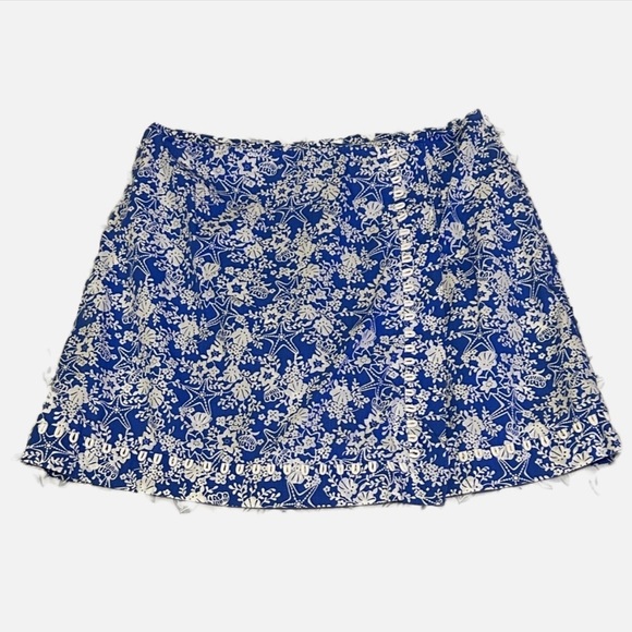 Lilly Pulitzer Blue and White Aquatic Michelina Mini Skort - Picture 1 of 6